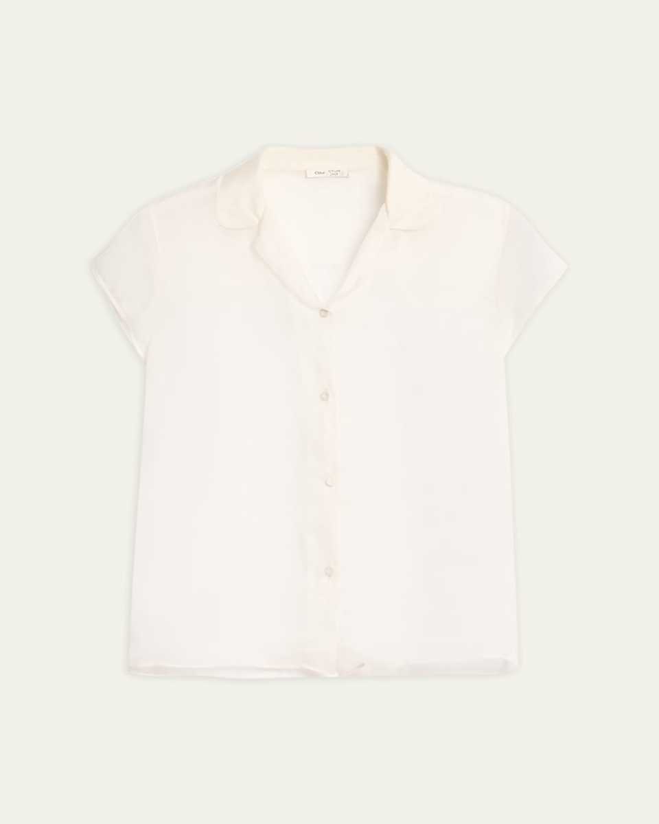 x Atelier Jolie Sheer Short-Sleeve Blouse